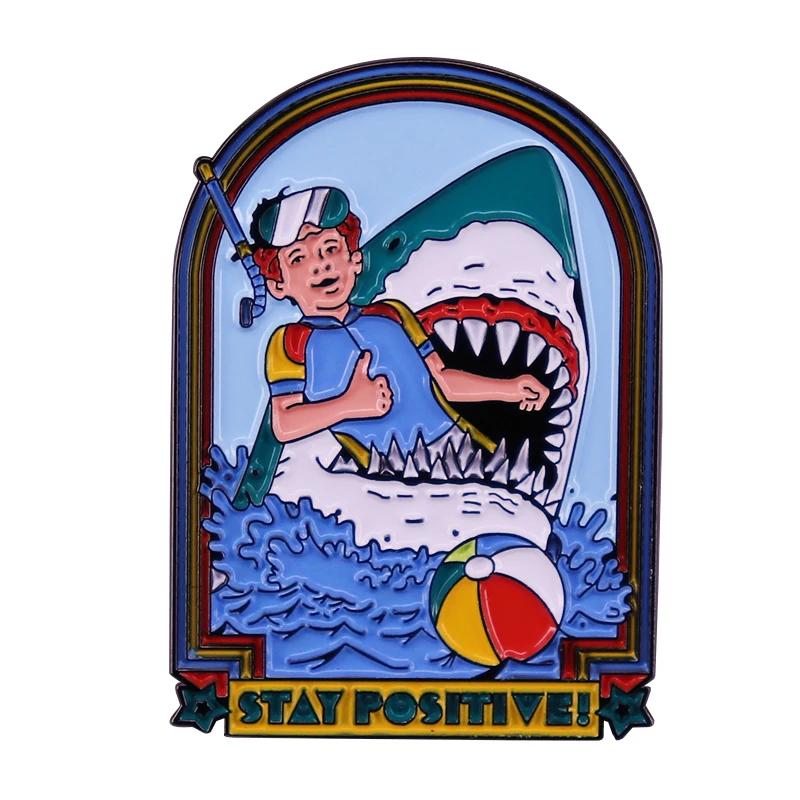 Stay Positive Shlavabo consomme une chipper Young VulPin Brooch, Funny Danemark ge