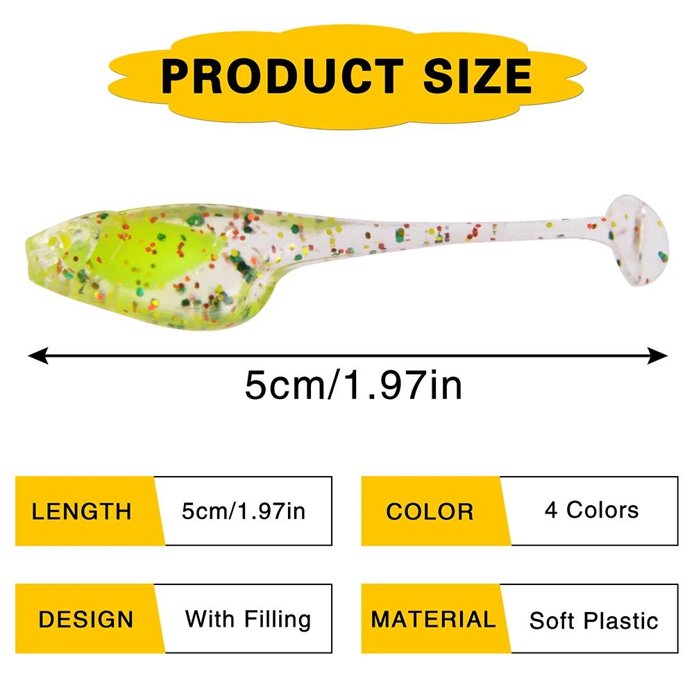 100 pièces leurres de pêche 5 cm/1.97 pouces Wobblers carpe pêche leurres souples 4 couleurs Silicon