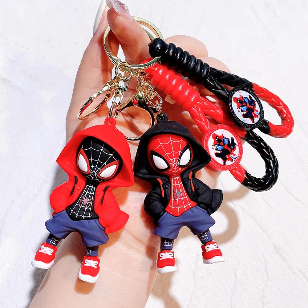 Lot de 4 porte-clés Marvel Spider-Man, série Avengers, dessin animé, bande dessinée, porte-clés cool