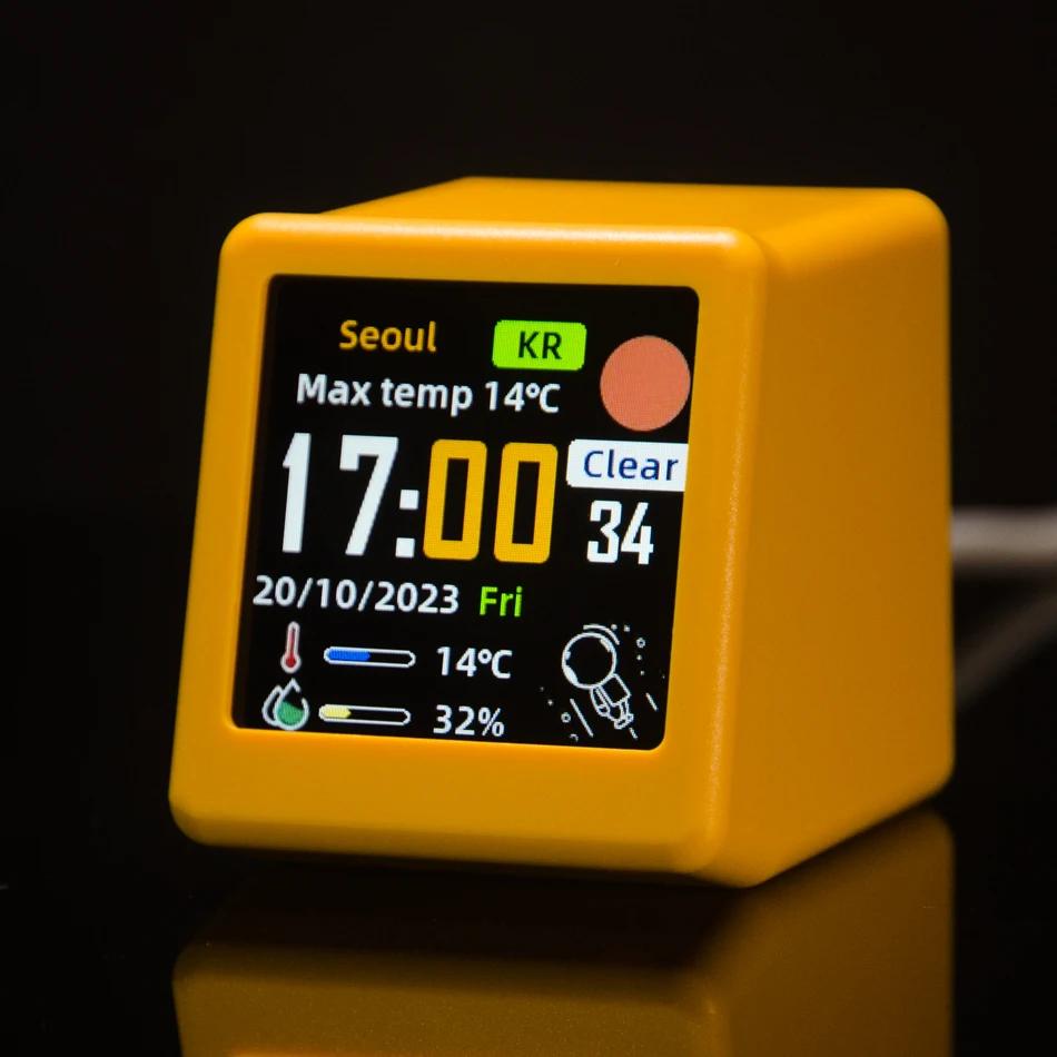 Horloge de Station de prévision météo WIFI intelligente de taille MINI pour la décoration de bureau 