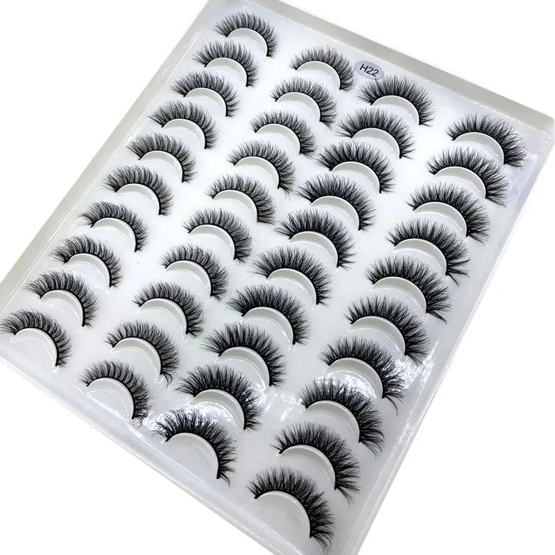 Faux-cils 3D en faux vison, 20 paires, naturels, dramatiques, moelleux, doux, contaminants, volume c