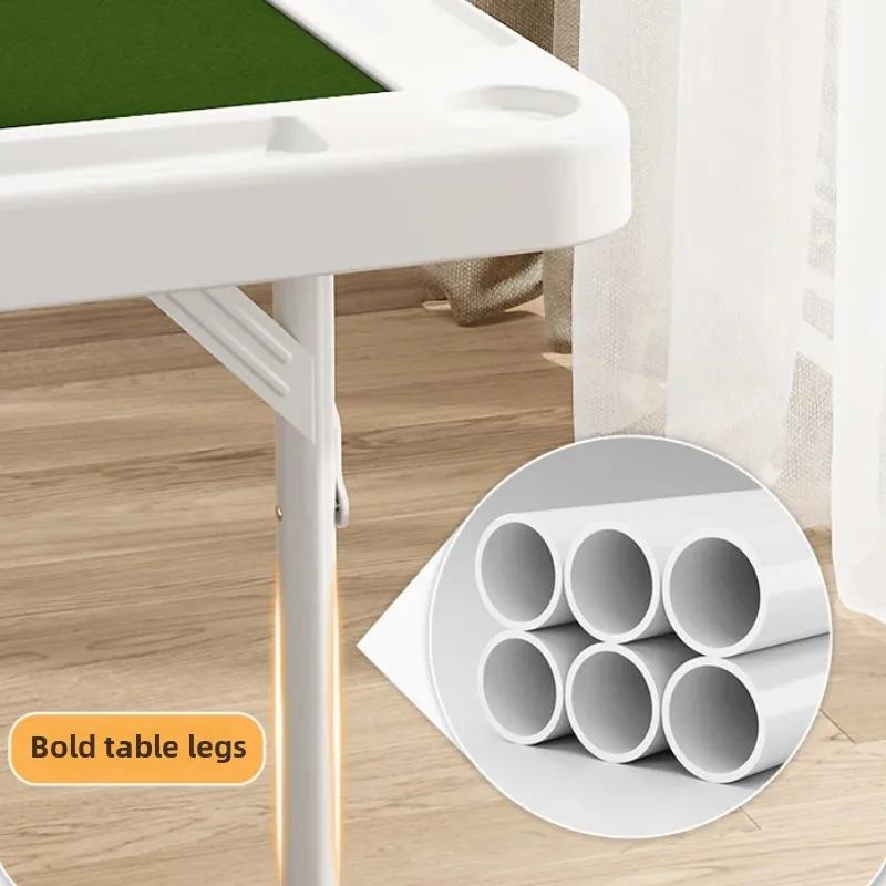 Table de Mahjong pliante avec pieds en acier, petite table explorez ecs manuelle, tables carrées, ex