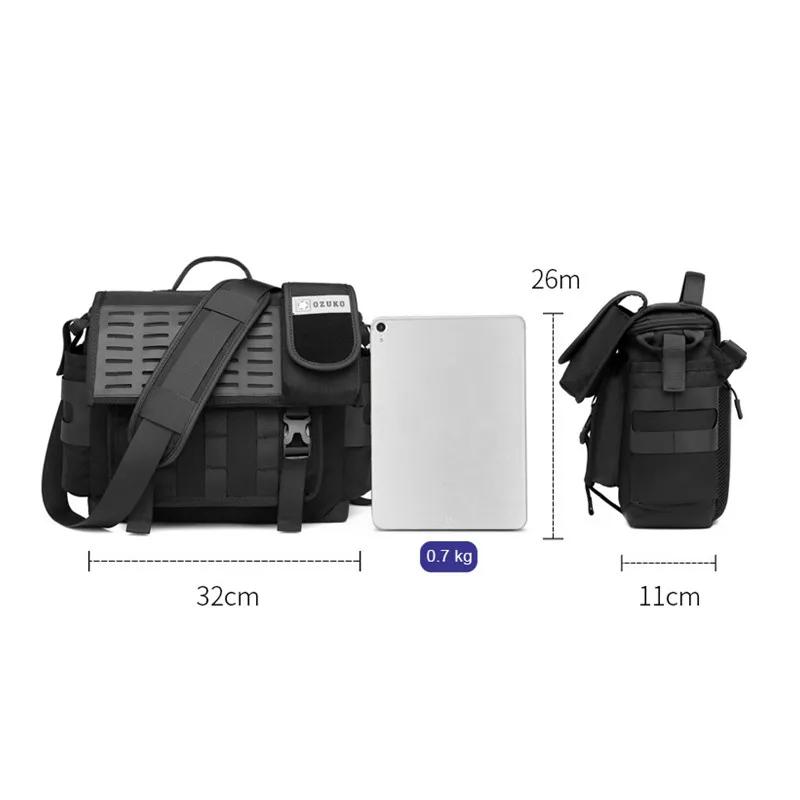 Sac à bandoulière pour hommes, sacoche multifonctionnelle d'extérieur à la mode, sac de facteur étan