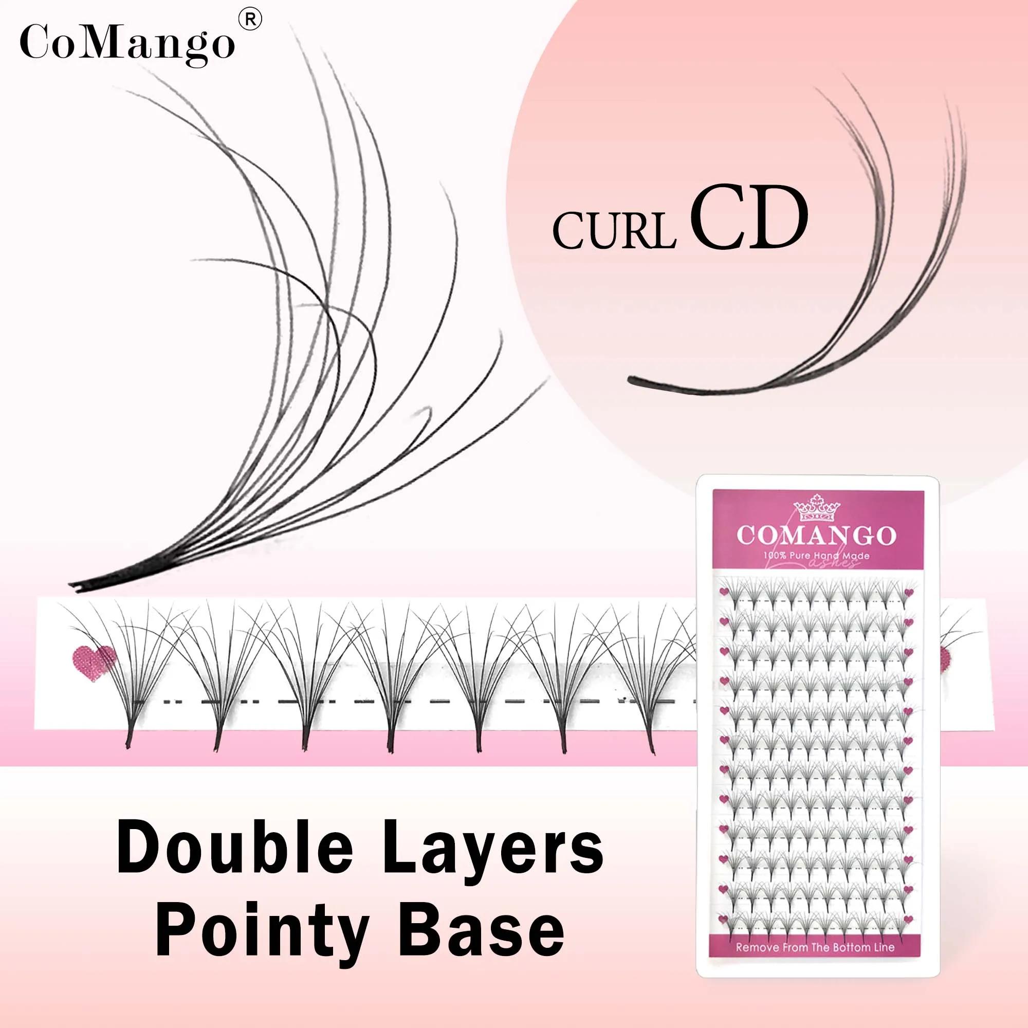 CoMango single&mix9-16 6D fluffy double layers premade fans russian volume false eyelash extension b