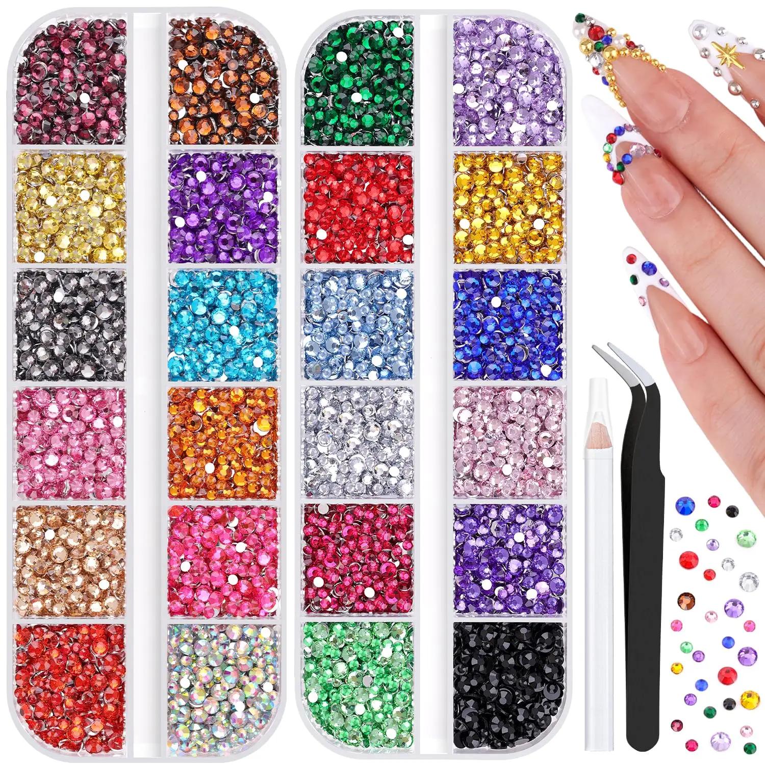 5000 pièces petits strass en résine pour Nail Art, strass colorés 2/3MM pierres précieuses pour ongl