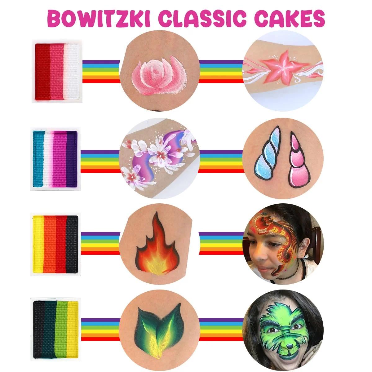 Bowitzki Kit de peinture pour le visage professionnel 12 couleurs x 10g, ensemble de peinture pour l