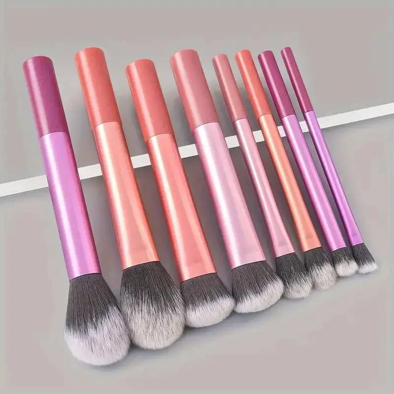 Ensemble de pinceaux de maquillage professionnels 8 pièces, cheveux synthétiques doux et de qualité 