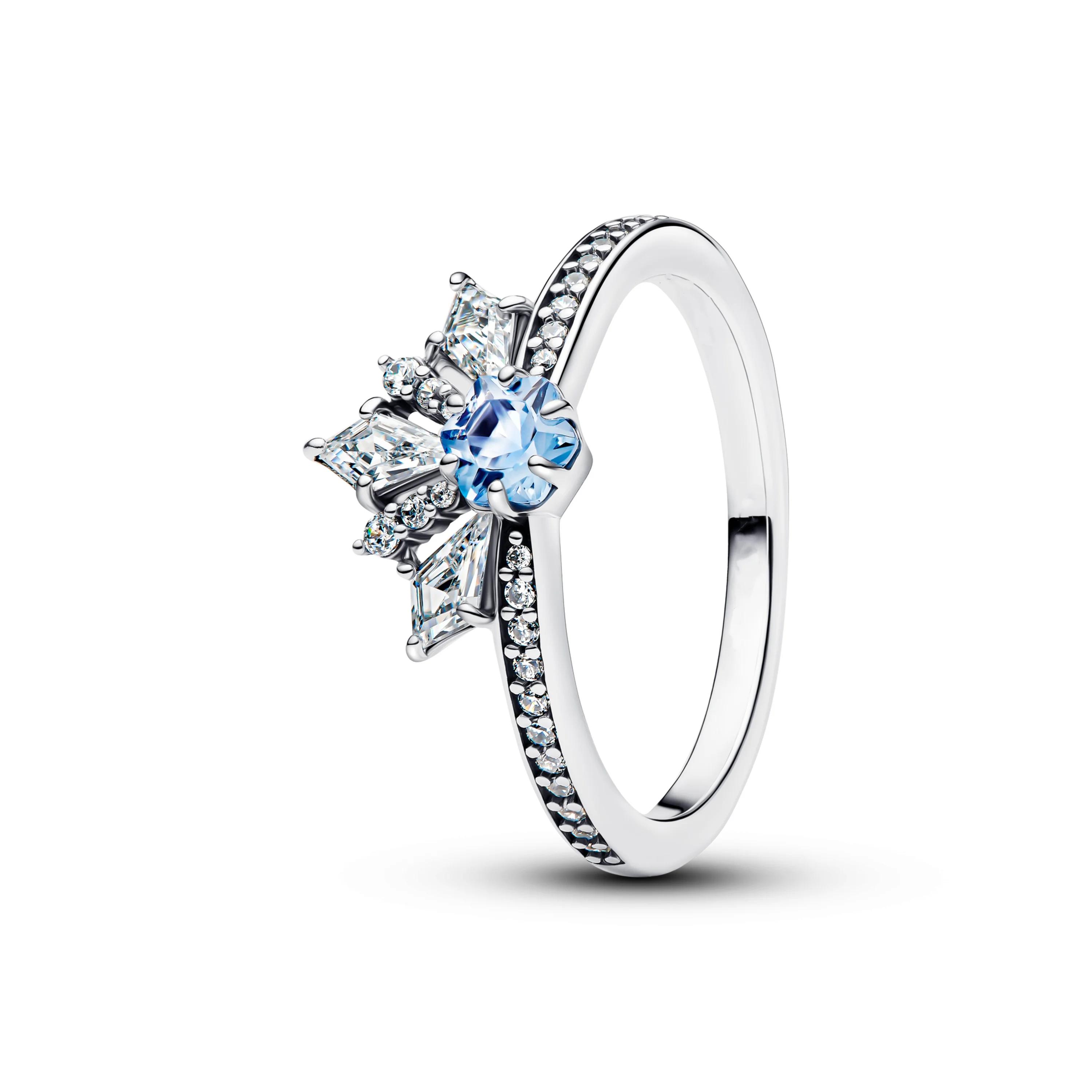 Meilleure vente 2025 – Bague en argent pur 925 % avec diamant en forme de rose, flocon de neige, pap