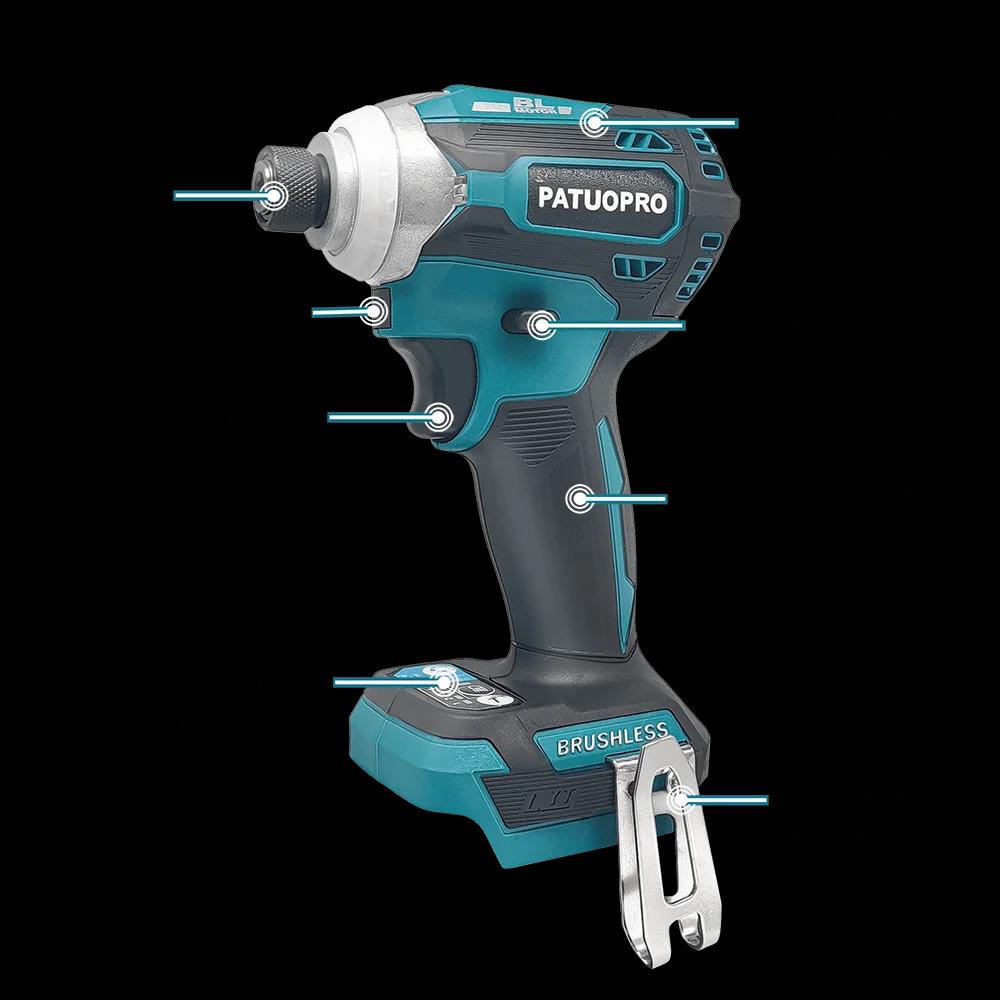 Makita-Visseuse à percussion électrique sans fil, sans balais, aste, hexagonale, sans batterie, 4 vi