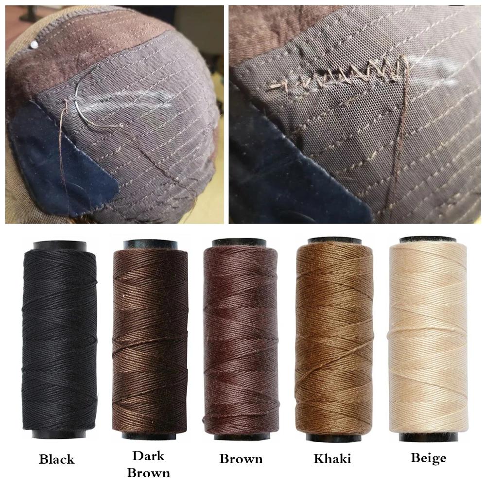 Aiguille et fil pour Extensions de cheveux, noir, marron, Beige, fils à coudre avec aiguilles incurv