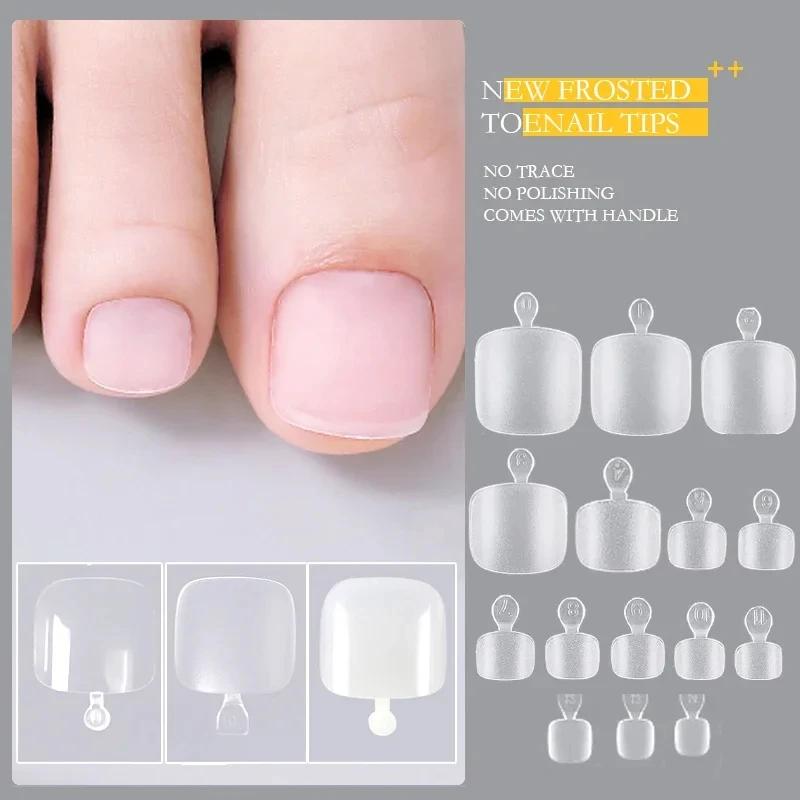 120/150 pièces ongles courts carrés faux Gel doux couverture complète pré-forme orteil pointe mat pr