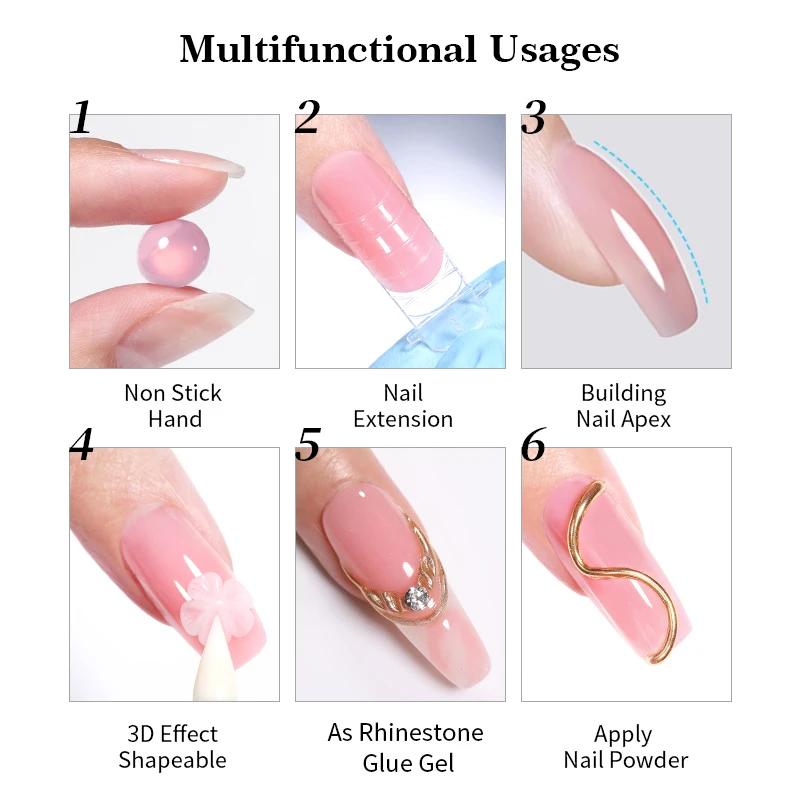 BORN PRETTY 15ml Gel d'extension de main antiadhésif transparent 3D façonnage sculpture Nail Art Gel