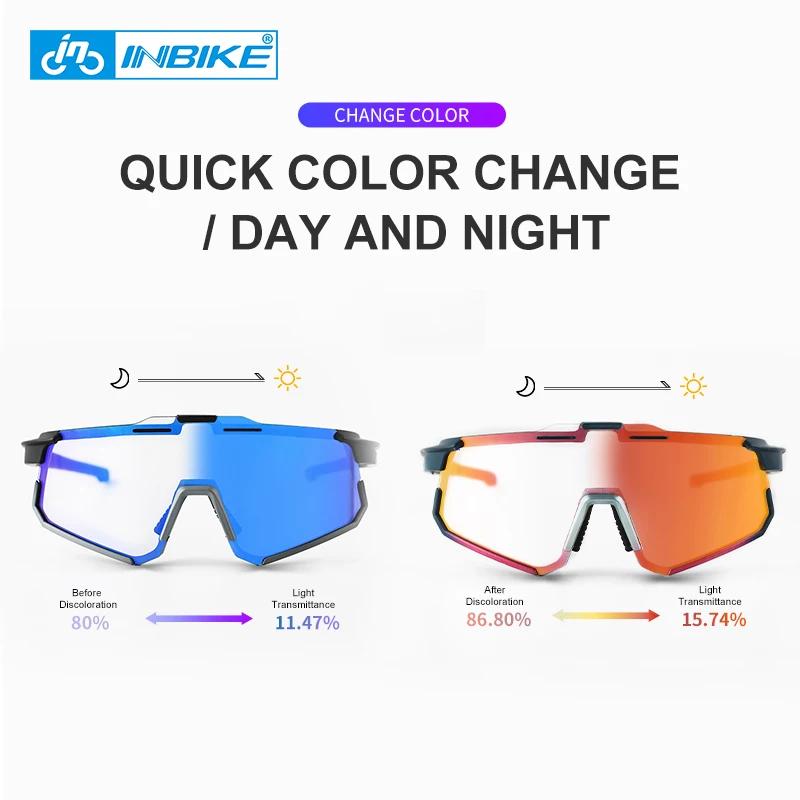 INBIKE-Lunettes de soleil de cyclisme photochromiques pour hommes, lunettes de vélo de route profess