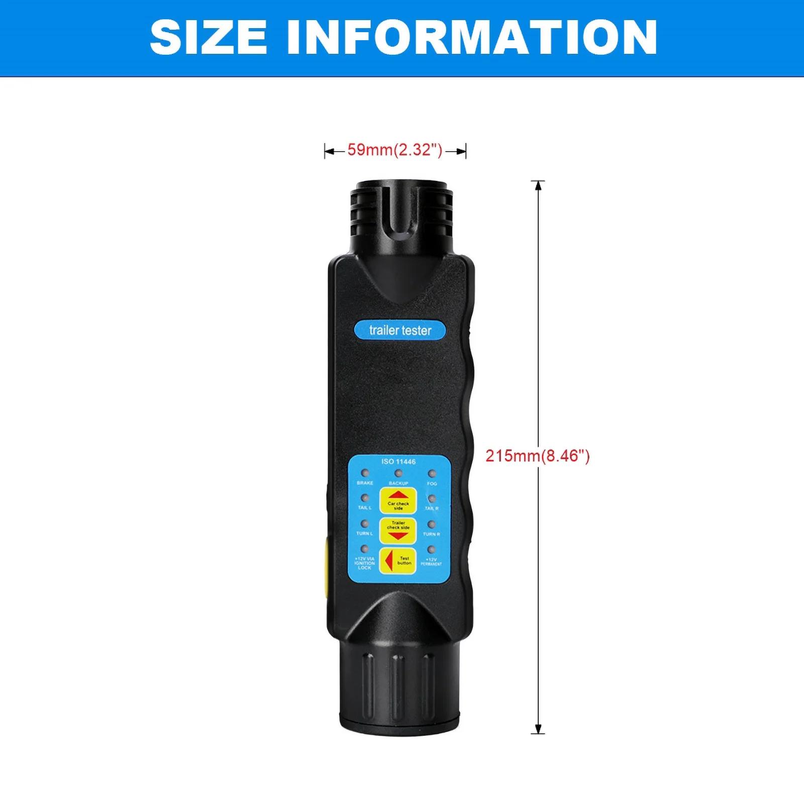 Testeur de remorque 13 broches, câble de test, prise de remorque, prise de diagnostic, outils 12V po