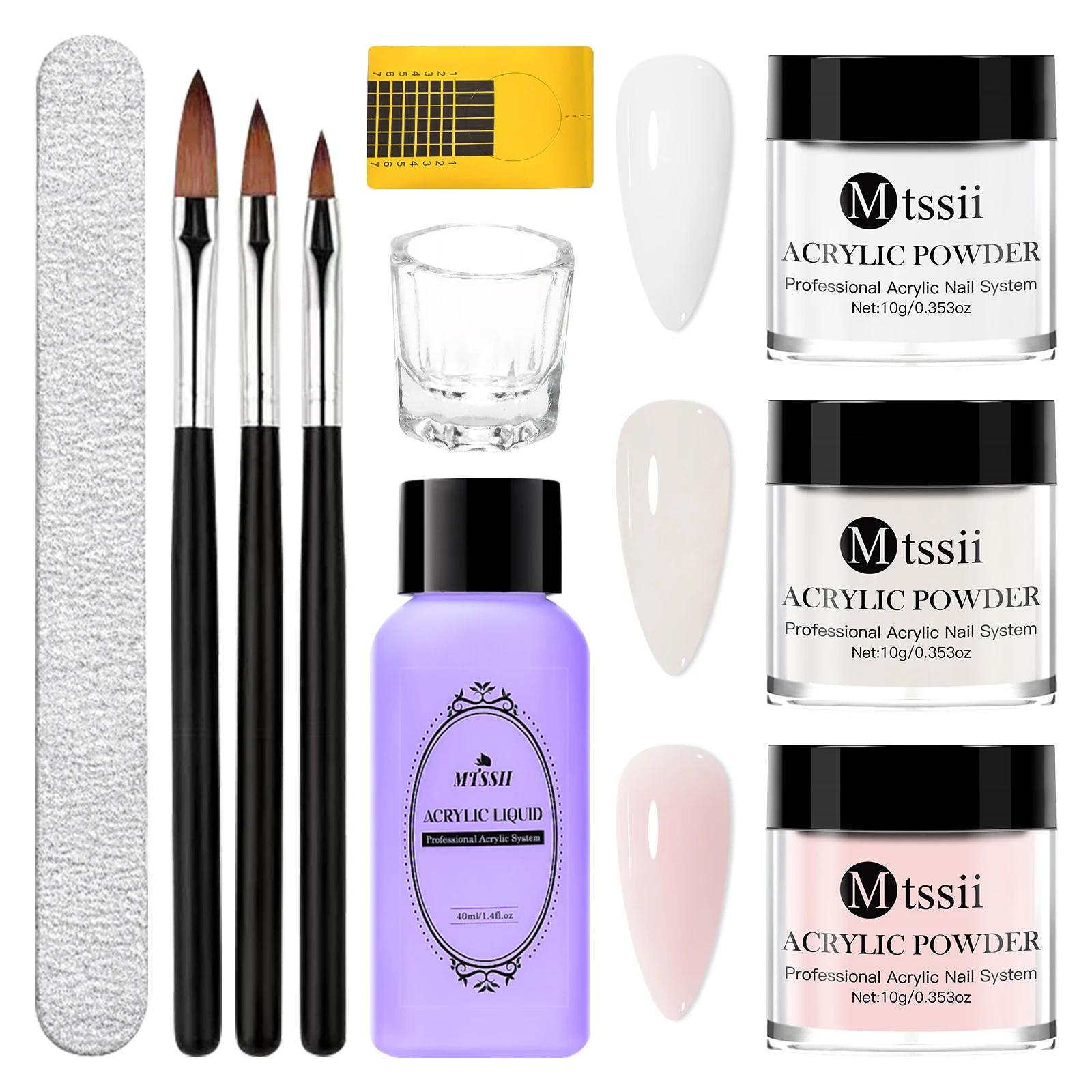 Ensemble de système d'ongles en poudre acrylique, rose nu, ensemble de liquide monomère pour Extensi