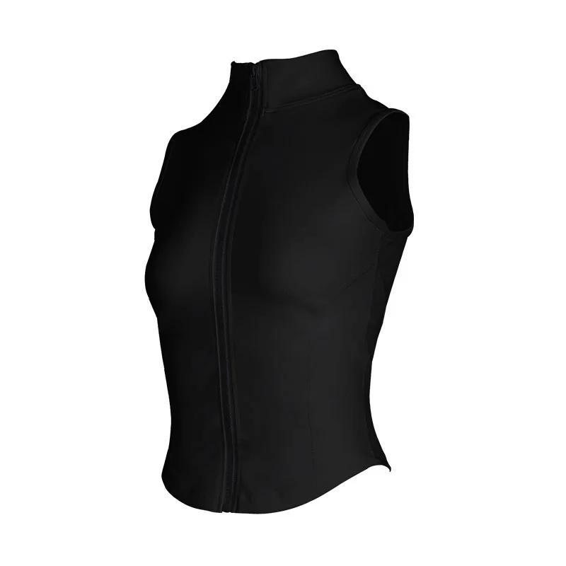 Gilet d'entraînement zippé, haut sans manches à séchage rapide pour la gym, la course et le yoga, vê