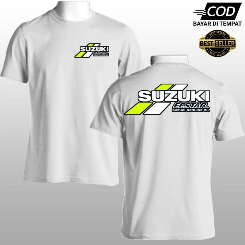 T-shirt à manches courtes pour hommes et femmes, 100% coton, imprimé graphique de moto Suzuki, T-shi