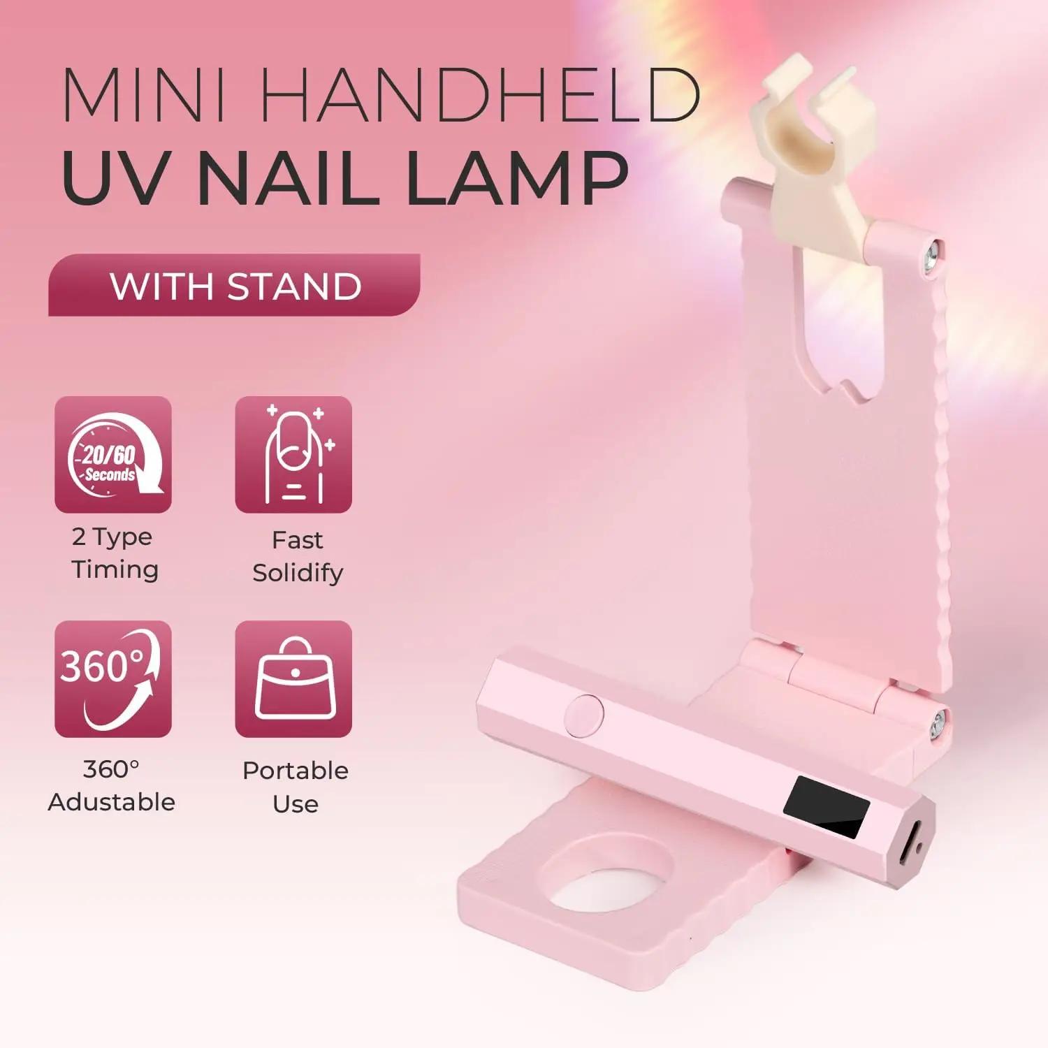 Ensemble de lampes à ongles UV/LED sans fil, lumière portative avec support, affichage LCD, sèche-on