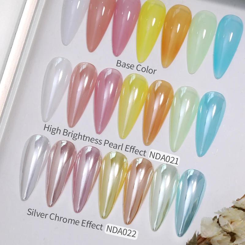 NICOLE DIARY – poudre à ongles en perles blanches brillantes, placage au clair de lune, Pigments eff