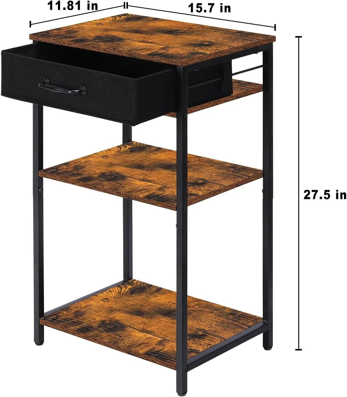 Support d'imprimante T1 blanc avec table de rangement, étagère d'imprimante à 3 niveaux, support d'é