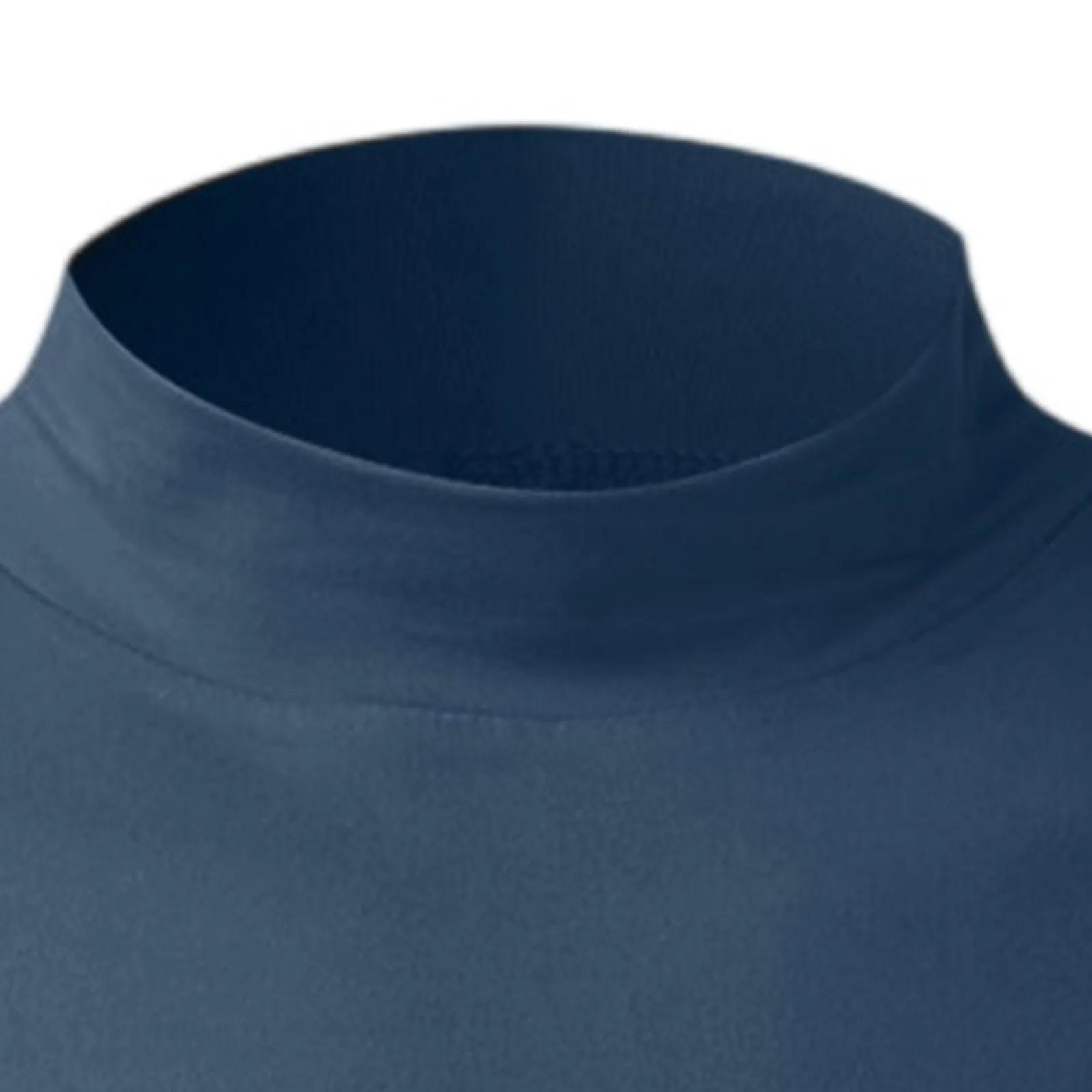  Hommes décontracté coupe ajustée Tops basiques léger col roulé pull chemise 2025 tendance respiran