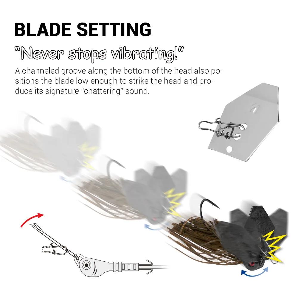 Noeby Chatterbait 10.5g 14g 21g 28g 35g lame gabarit aiguille Stinger crochet fil de Vibration puiss
