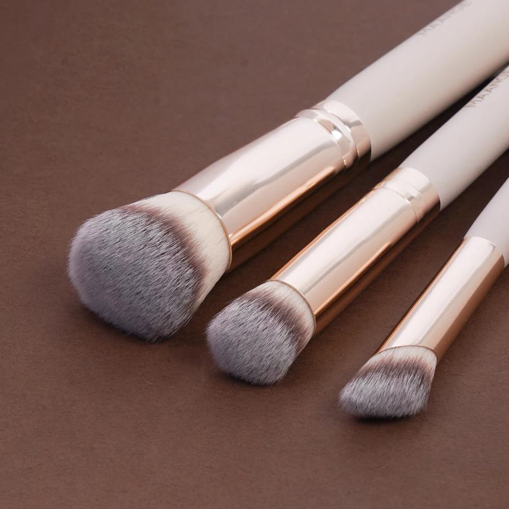 Maange-Ensemble de pinceaux de maquillage triangulaires, houppette à poudre, correcteur, fard à barr