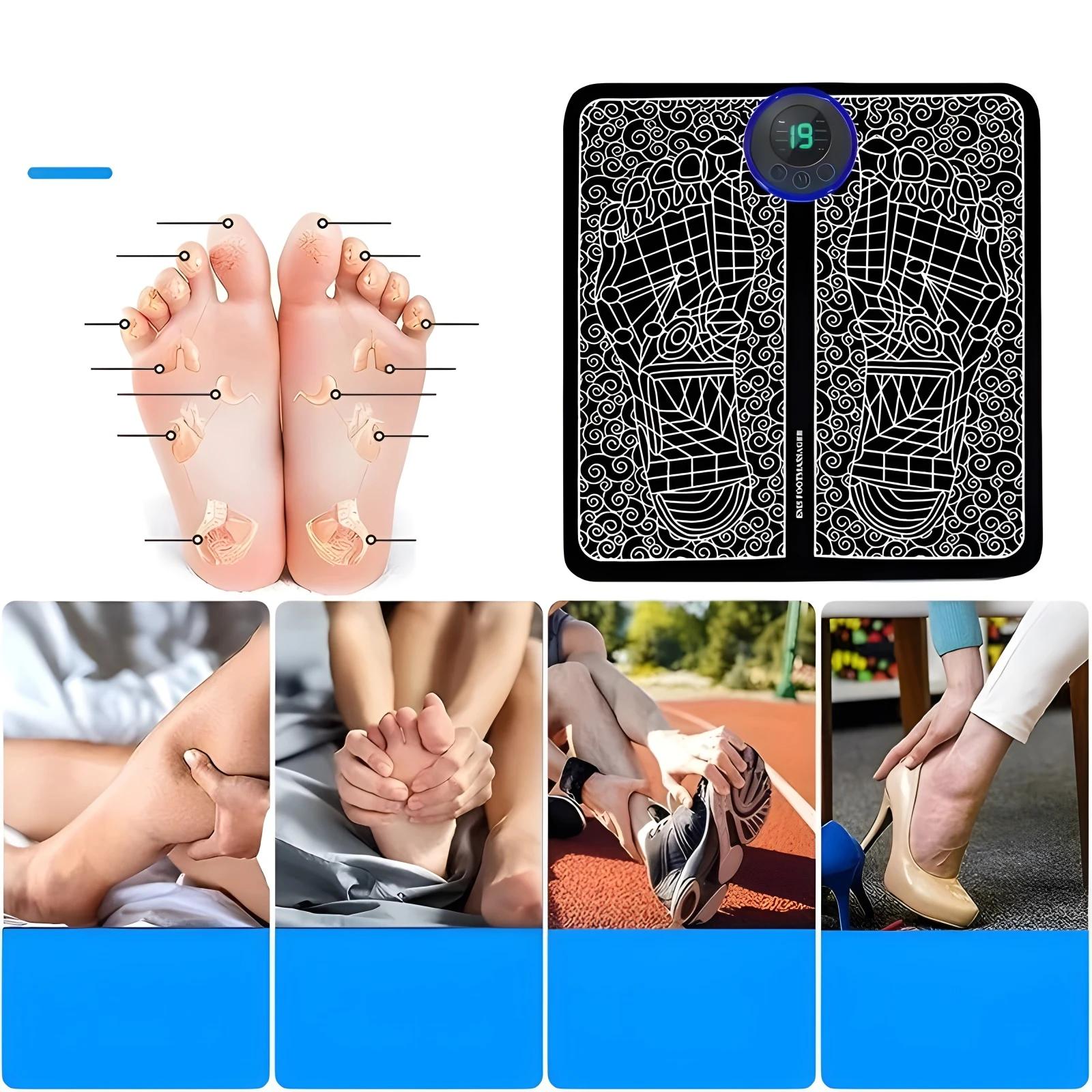 Masseur de pieds électrique, 8 Modes, 19 niveaux, coussin de force, léger, soulage la pression du pi