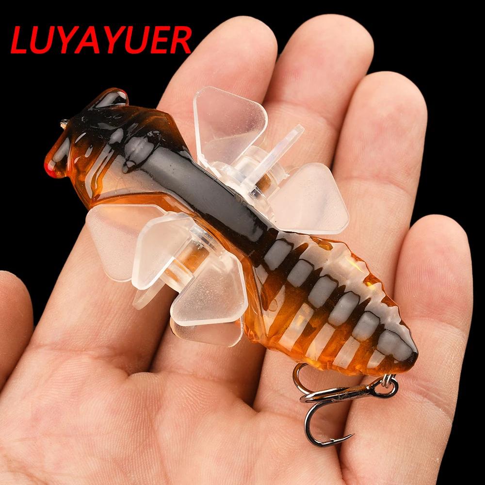 Cigale bionique leurre de poisson dur filature appât de pêche 7.5 cm/14g hélice triple crochet pour 