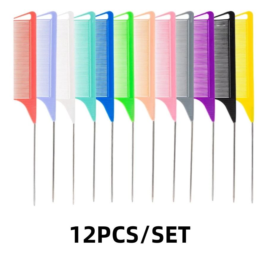 Peigne professionnel à queue pointue couleur bonbon, pour perruque, cloison, tresse, teinture pour c