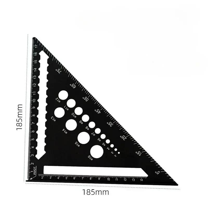 Règle triangulaire métrique de 7 pouces, rapporteur d'angle en alliage d'aluminium, règle de mesure 