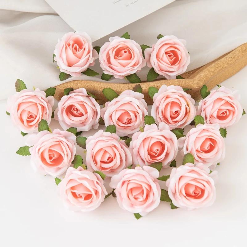 100 pièces fleurs artificielles bricolage boîte à bonbons gâteau décor à la maison couronnes décorat
