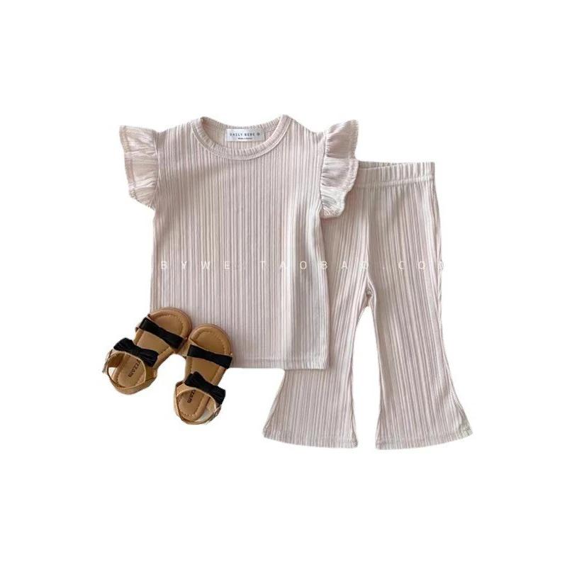 TZ22099 Ensemble deux pièces d'été pour filles, style décontracté et tendance, comprenant une barbot