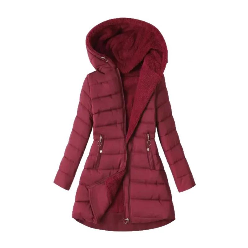Nouvelle veste en coton mi-longue pour femme, collection automne-hiver 2026, cintrée, ajustée, à cap