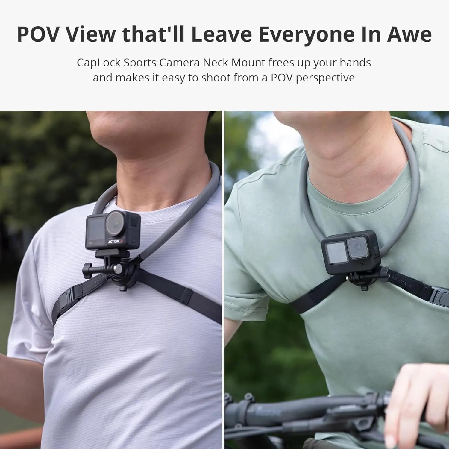 IcalYTECH-Caplock Neck Hold Mount, Chest Mount pour GoPro 12, 11/10, Insta360, DJI Osmo Action, Sili