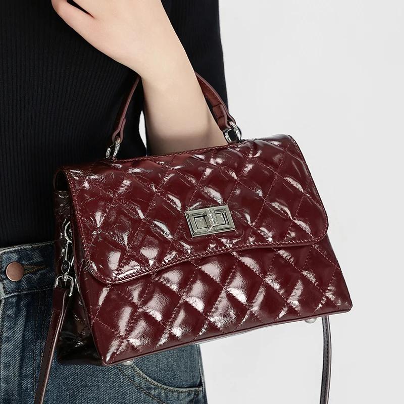 Sacs à bandoulière en cuir de vache véritable pour femmes, sacoche de téléphone portable, sac sous l
