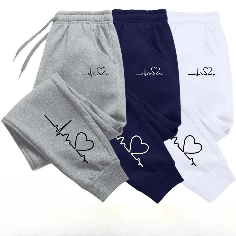 Pantalon de survêtement imprimé cœur pour femmes, pantalon de Fitness décontracté de haute qualité, 