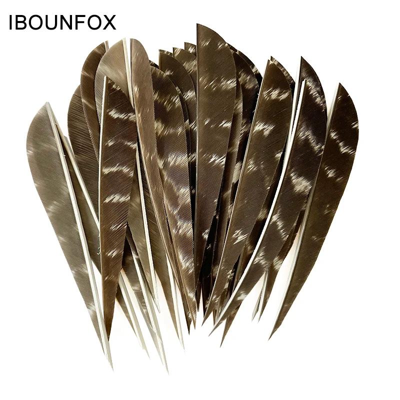 50 pièces IBOUNFOX plumes naturelles pour flèche en bois carbone 3/4/5 pouces plumes de tir à l'arc 