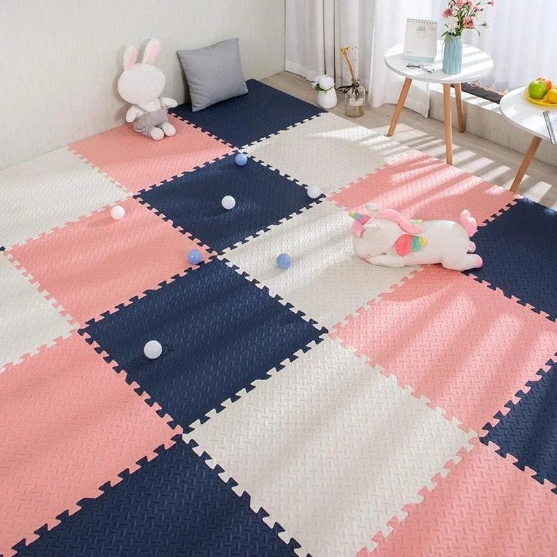 Tapis de jeu en mousse pour bébé, 16 pièces, tapis de Puzzle pour enfants, carreaux d'exercice imbri