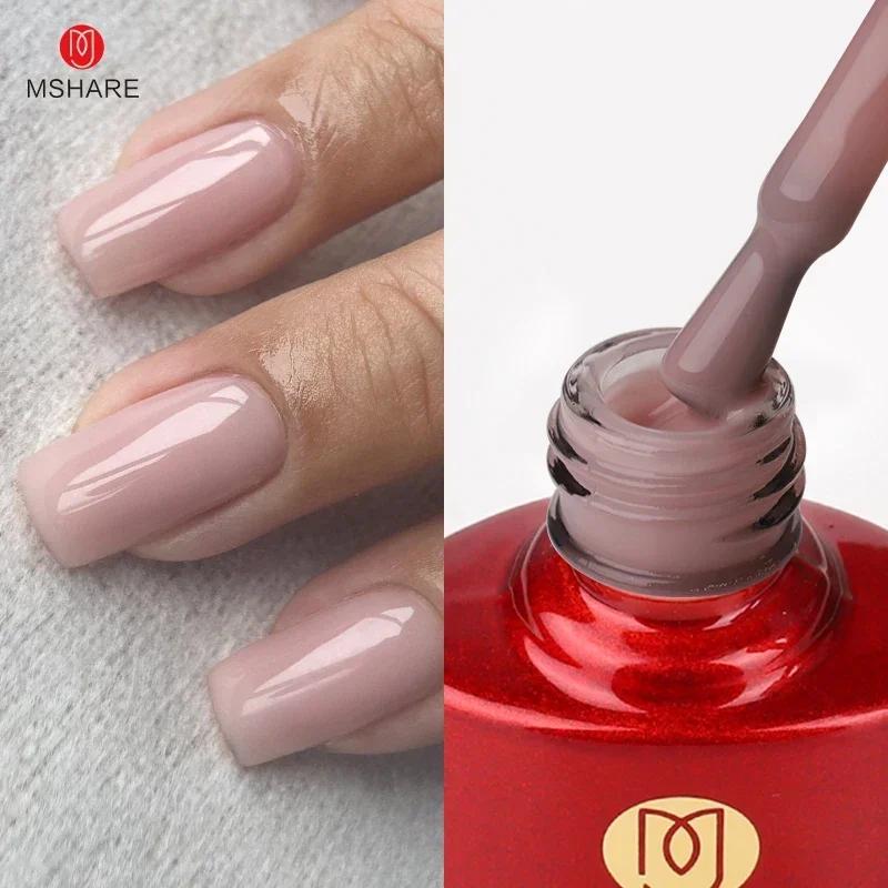 MSHARE Gel de Base en caoutchouc rose laiteux Camouflage couleur manteau tremper les ongles Gels ver