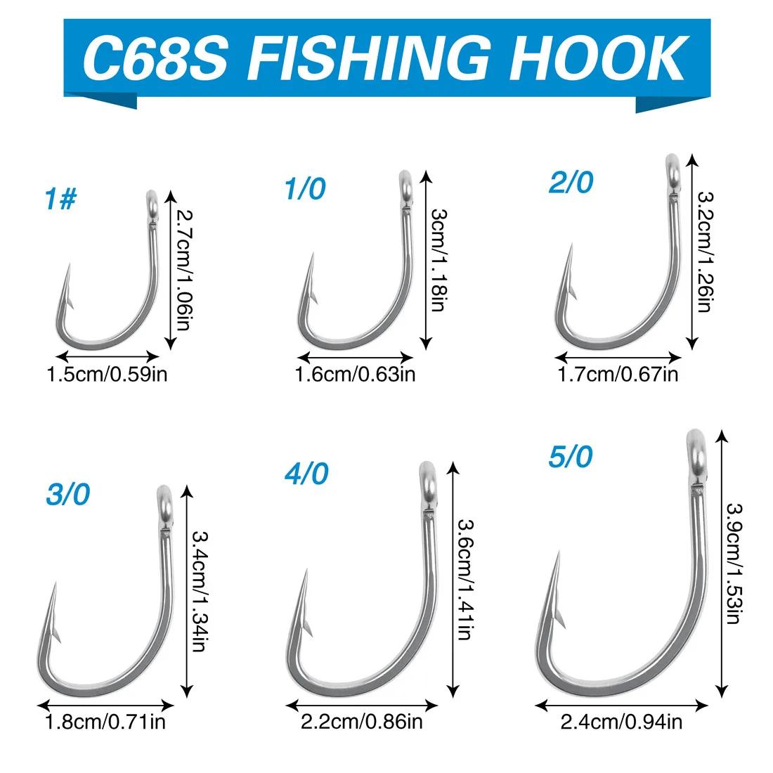Hameçons circulaires en acier inoxydable pour la pêche en eau salée, lot de 15 pièces, accessoire po