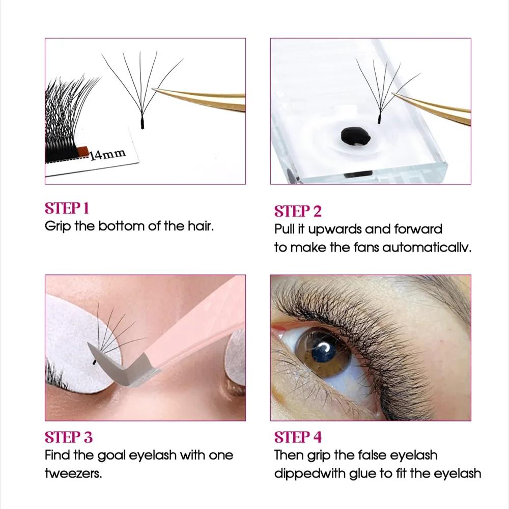 FADVAN 5D-W en forme de 0.07 D Curl Extensions de cils naturel Faux cils de vison lumière douce prof