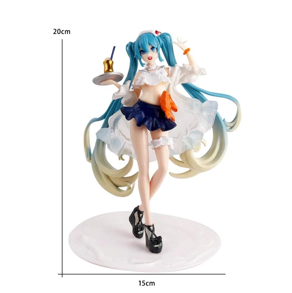 Figurine d'anime robe de mariée figurines d'action Kawaii maillot de bain Vocaloid PVC modèle à coll