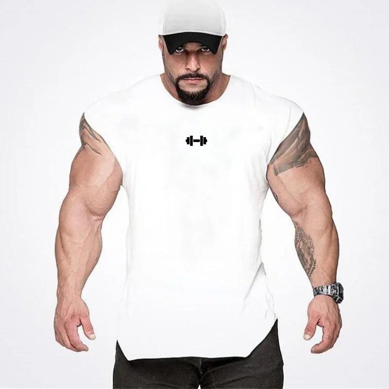 T-shirts d'été sans manches en coton respirant, gilets de Sport, de course, de musculation, d'entraî