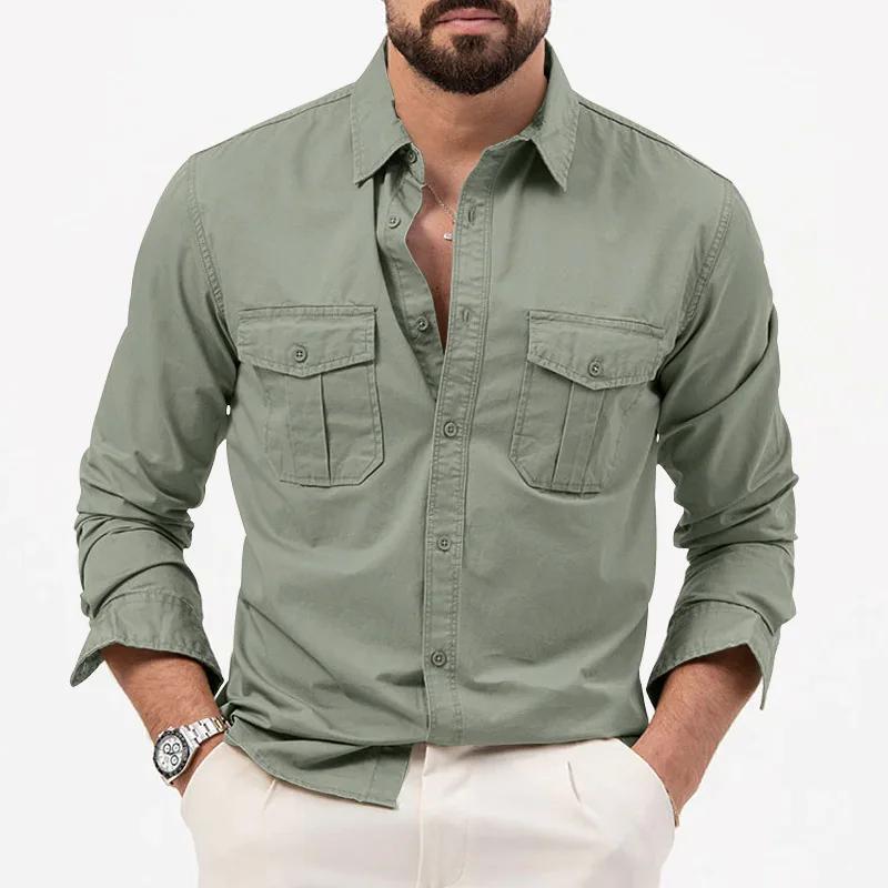 Chemise homme affaires chemises décontractées 2026 nouveauté hommes marque célèbre vêtements armée v