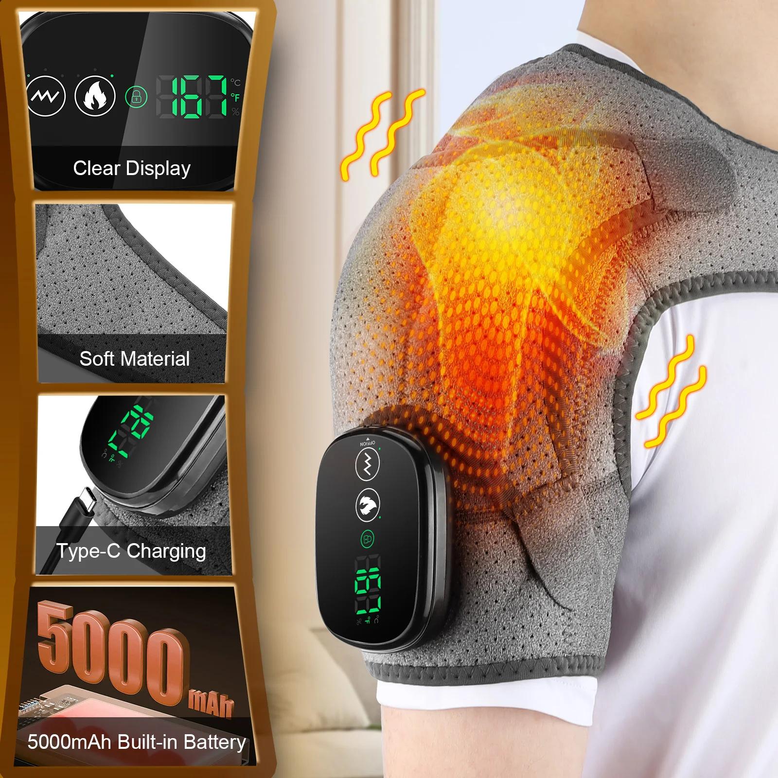 Attelle d'épaule chauffante électrique, sangle de soutien de Massage d'épaule avec chauffage réglabl