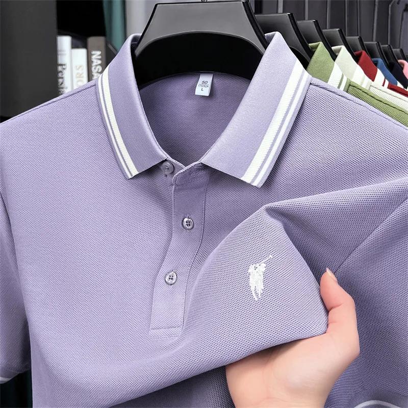100% coton marque de luxe manches courtes polo shirt hommes nouveau classique pony broderie été T-sh