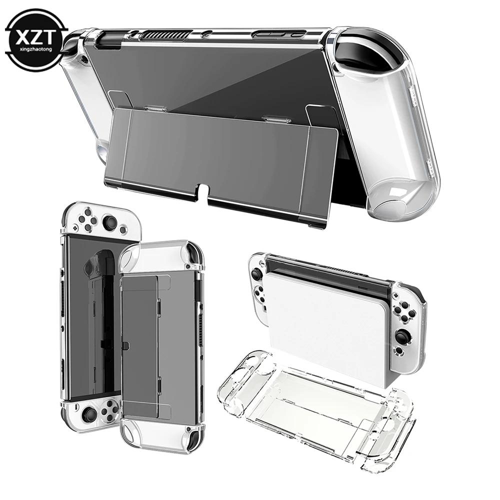 Coque de protection en cristal pour Nintendo Switch OLED, étui rigide Transparent, station d'accueil