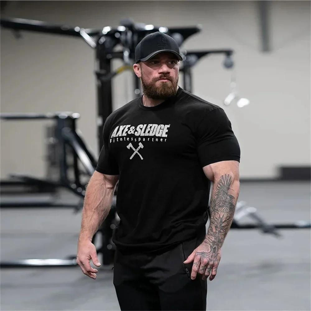 Nouveaux sports d'été hommes T-shirt ample coton mode surdimensionné homme T-shirt Gym course Street