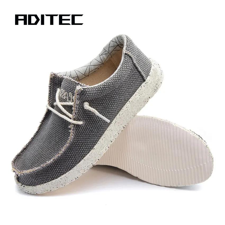 Mocassins légers en toile pour hommes, confortables et décontractés, semelle souple, bon pour la mar